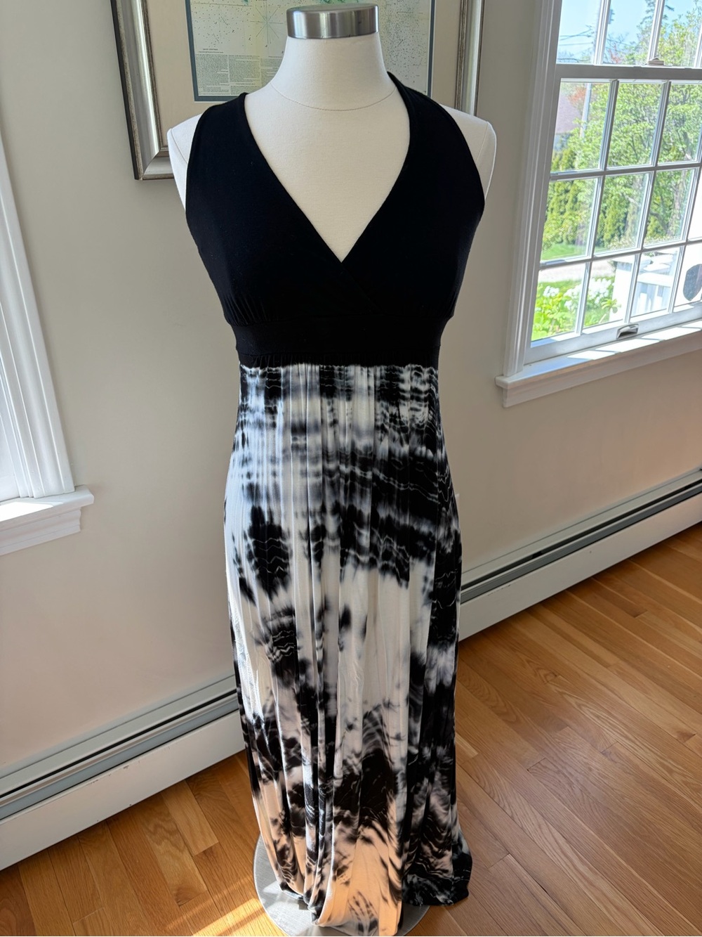 Green Dragon Black and White Maxi Dress